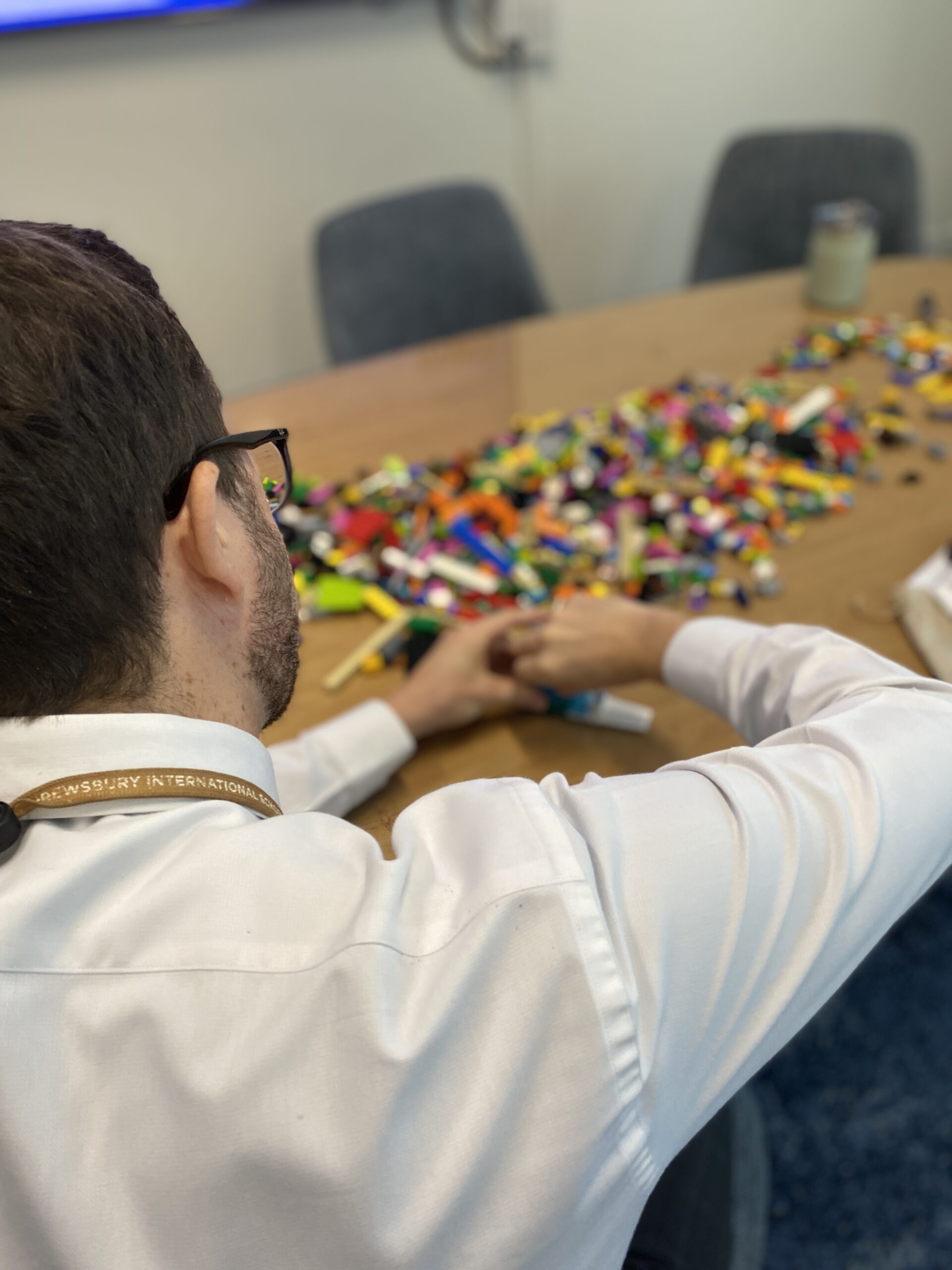 Teacher building their LEGO Serious Play model